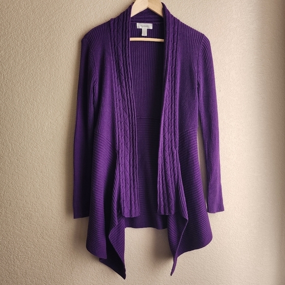 dressbarn Sweaters - Dress Barn Purple Women's Knitted Sweater Cardigan Size S